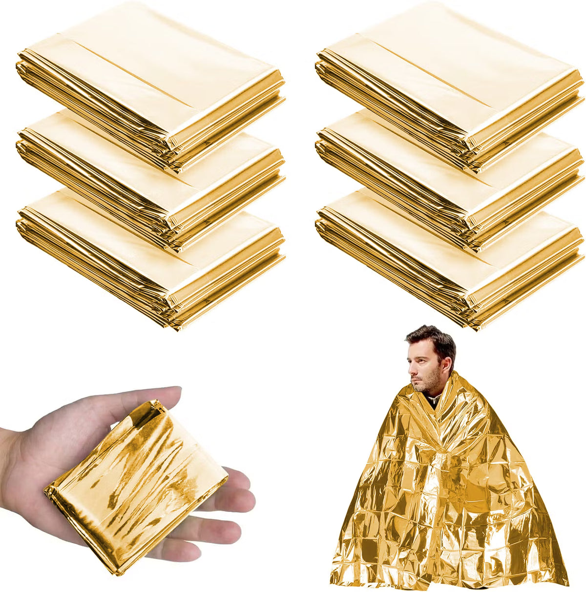 Nödfilt i silver 4-pack – värmebevarande överlevnadsfilt